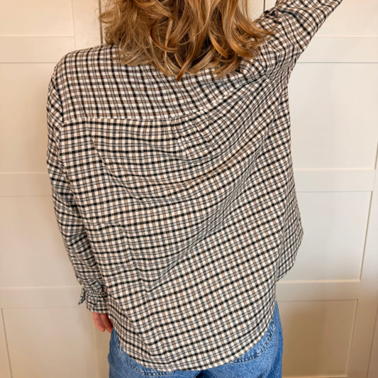 Chemise manches tulipes à carreaux