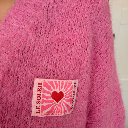 Cardigan en laine boutons cœur