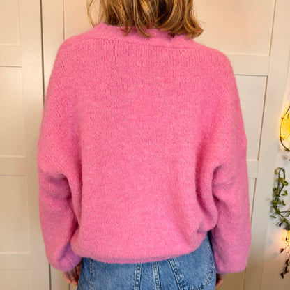 Cardigan en laine boutons cœur