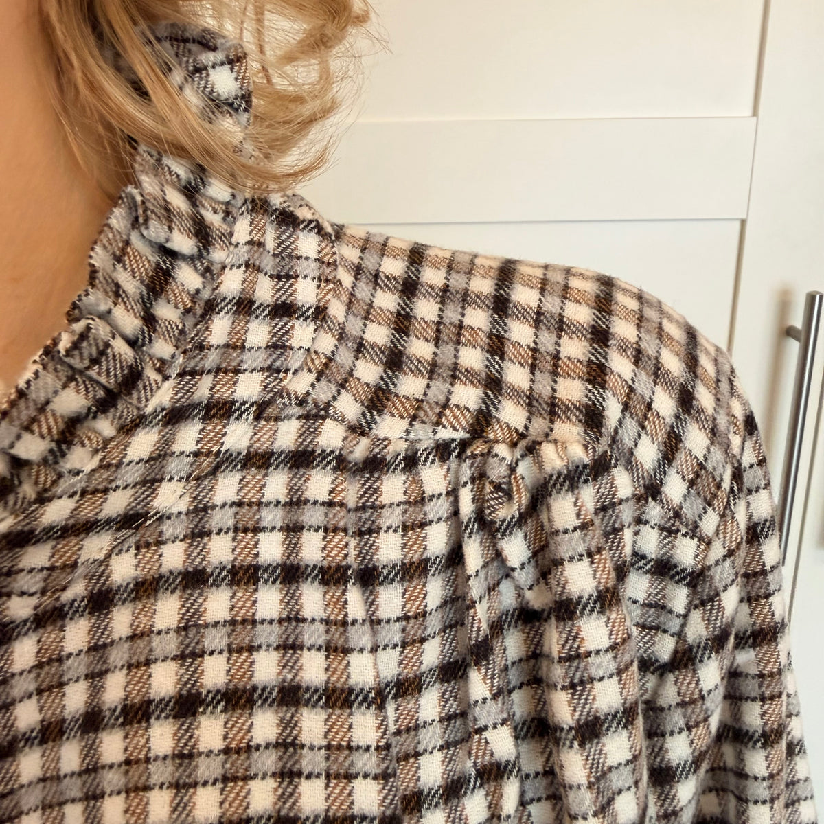 Chemise manches tulipes à carreaux