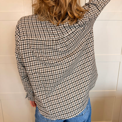 Chemise manches tulipes à carreaux