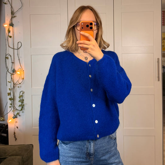 Gilet en kid mohair et laine tricoté